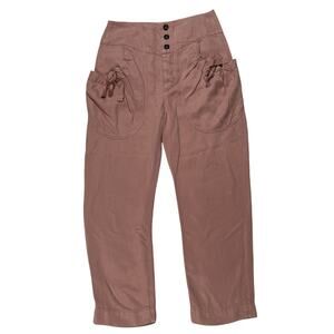 Isabel Marant Etoile trousers pink high waist drawstring pocket details size 36